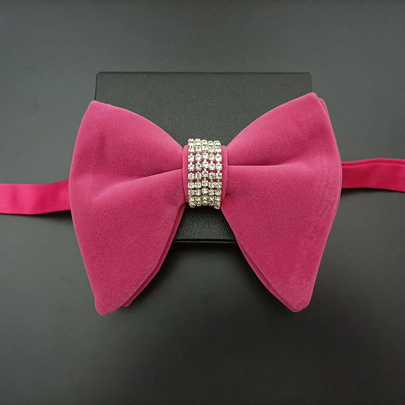 Nœud Papillon Mariage Velours Strass — vue 3