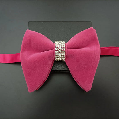 Nœud Papillon Mariage Velours Strass — vue 3