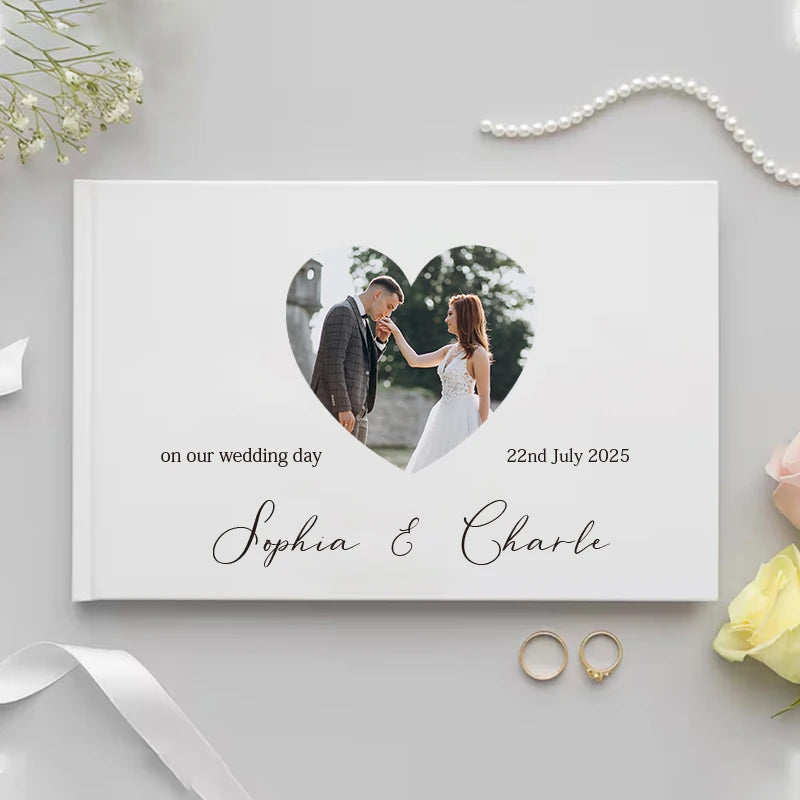 Livre d'or mariage luxe blanc album photo