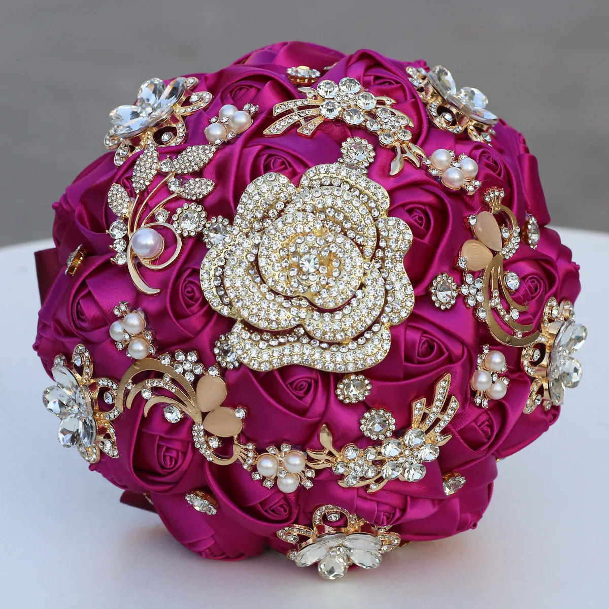 Bouquet de mariée satin et strass — vue 3