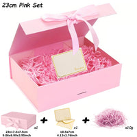 Coffret Cadeau Mariage Magnétique avec Ruban — Rose 23 cm (S)