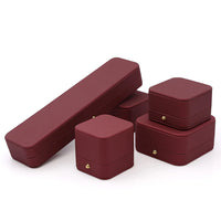 Écrin alliance cuir bordeaux fermoir doré — vue 3