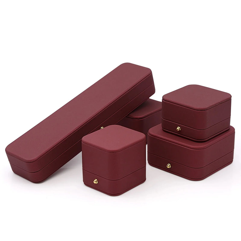 Écrin alliance cuir bordeaux fermoir doré — vue 3
