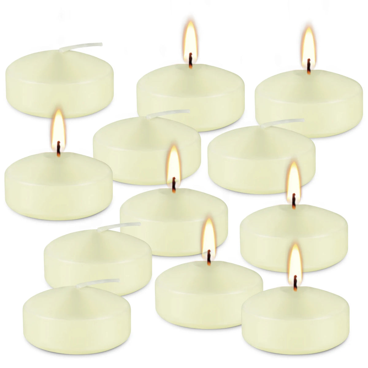 Lot de 12 bougies flottantes ivoire — vue 2