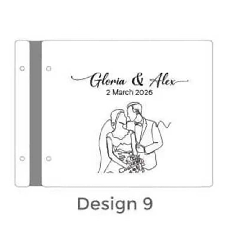 Livre d'or mariage bois pages épaisses