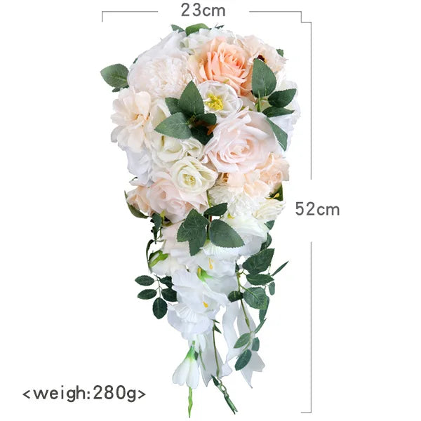 Bouquet de mariée artificiel en cascade — vue 9