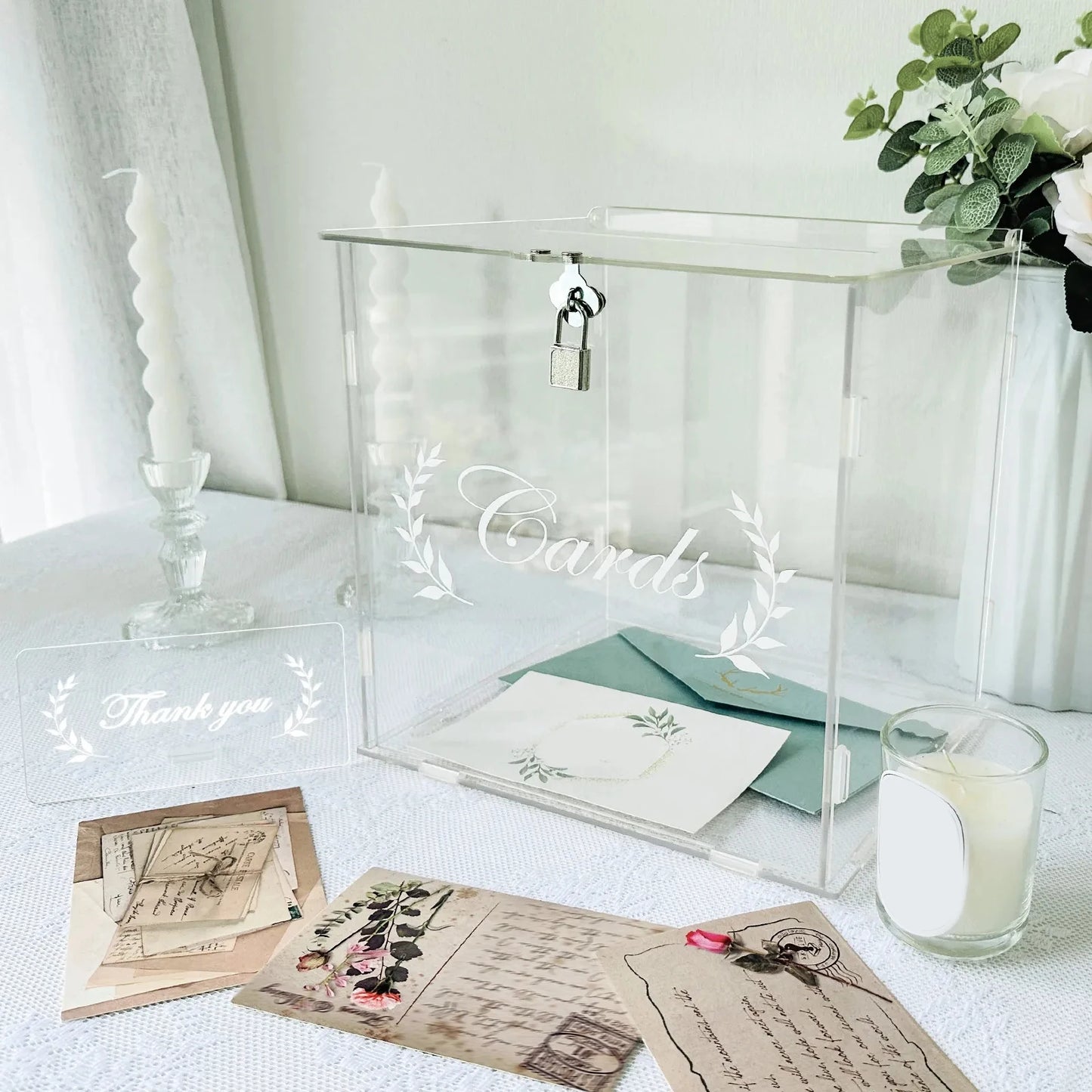 Urne Mariage Boîte à Enveloppes Acrylique
