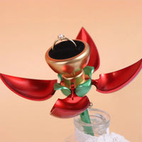 Boîte bague rose longue tige cadeau