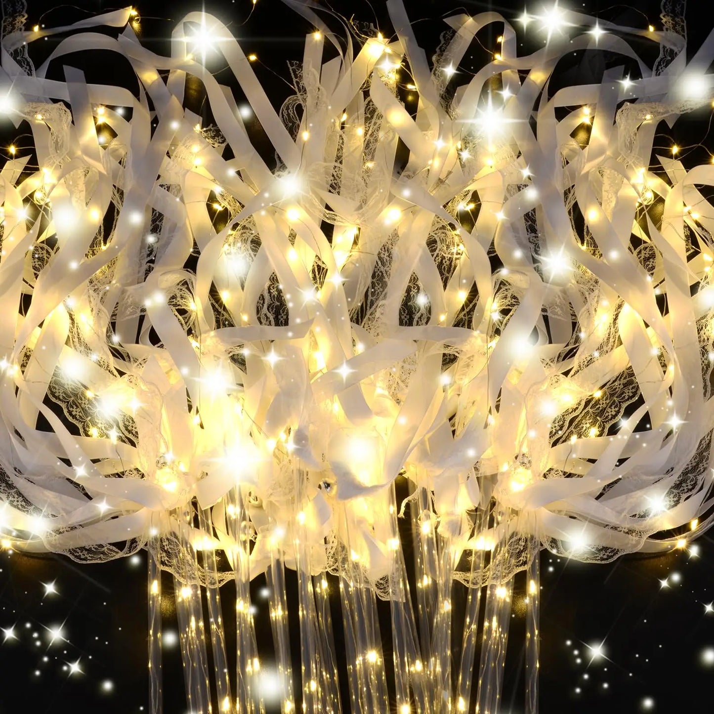Baguettes lumineuses mariage à rubans