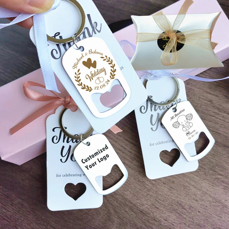 Cadeau Invité Mariage Porte-clés Décapsuleur Personnalisé