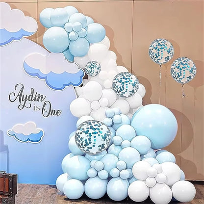 Arche Ballon Mariage Bleu et Blanc