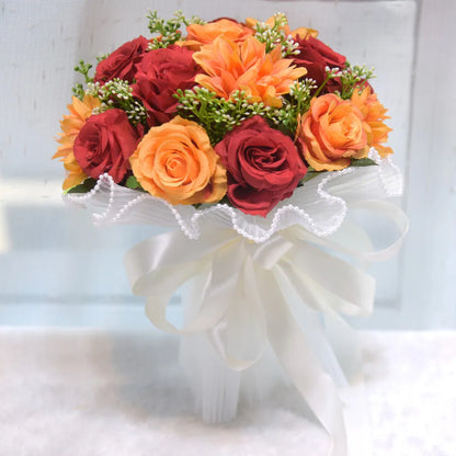 Bouquet de mariée roses en soie — vue 4