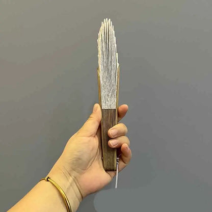 Éventail Bambou Mariage Dentelle Blanche