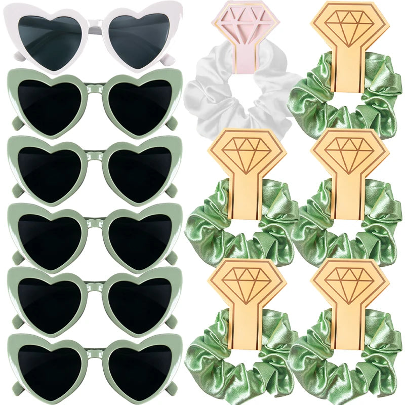 Lot lunettes cœur et chouchous EVJF
