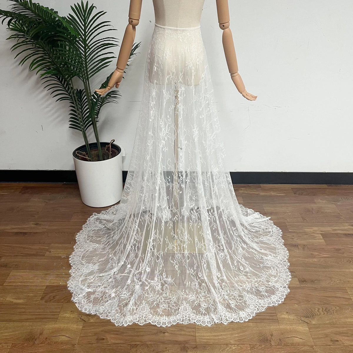 Traîne Amovible Mariée Dentelle Florale