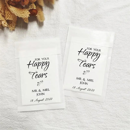 Pochettes mouchoirs larmes de joie mariage