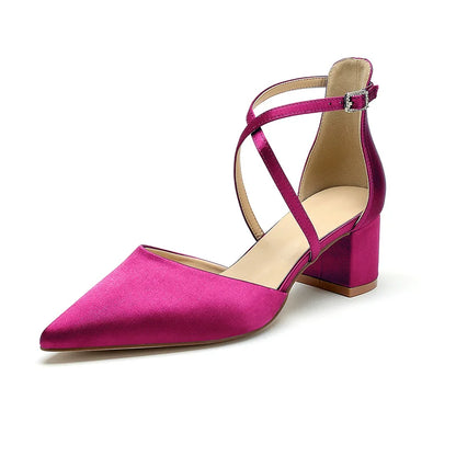 Escarpins Mariée Satin Talon Carré