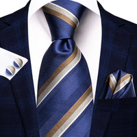 Coffret Cravate Mariage Homme avec Pochette et Manchettes — Modèle 3789