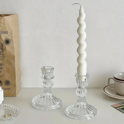 Lot de 3 Photophores Verre Rétro