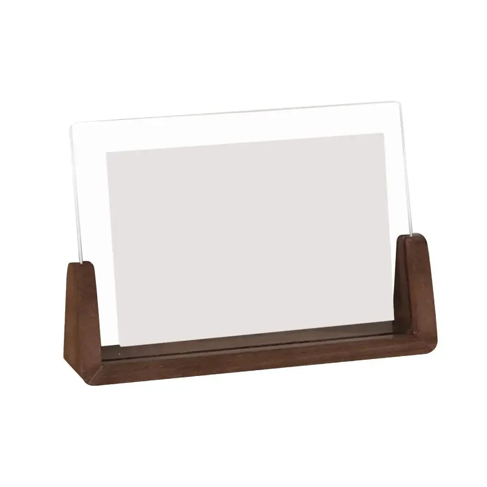 Cadre photo mariage acrylique socle bois en U