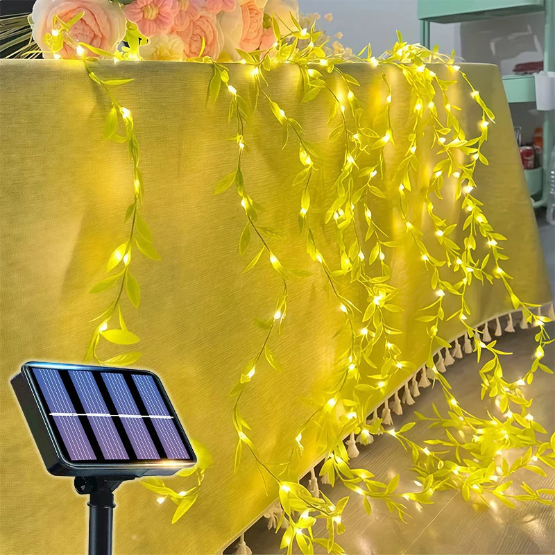 Guirlande lumineuse mariage solaire à feuilles — vue 8