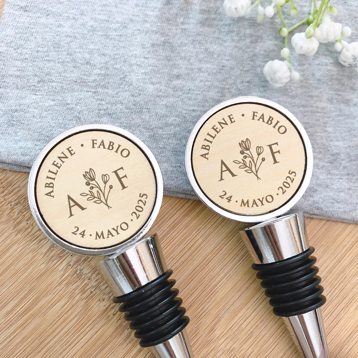 Bouchon de vin personnalisé mariage — vue 3