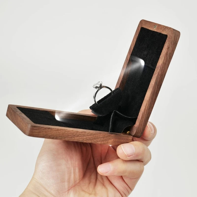 Boîte alliance bois LED rotative — vue 2