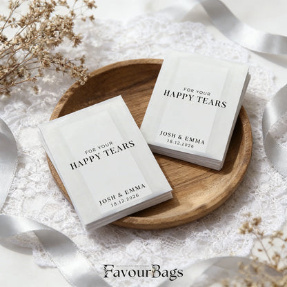 Pochettes mouchoirs larmes de joie mariage