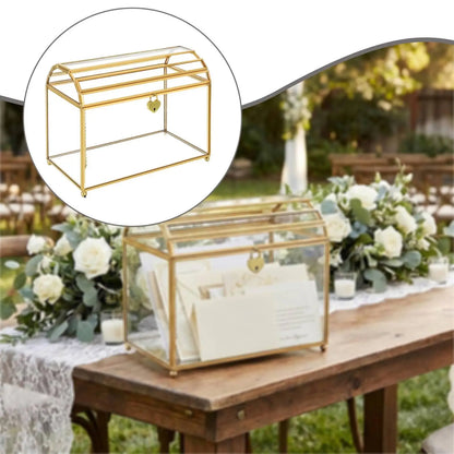 Urne mariage verre et métal doré