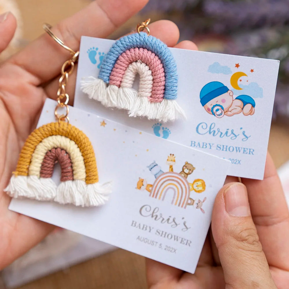 Cadeau invité mariage porte-clés macramé