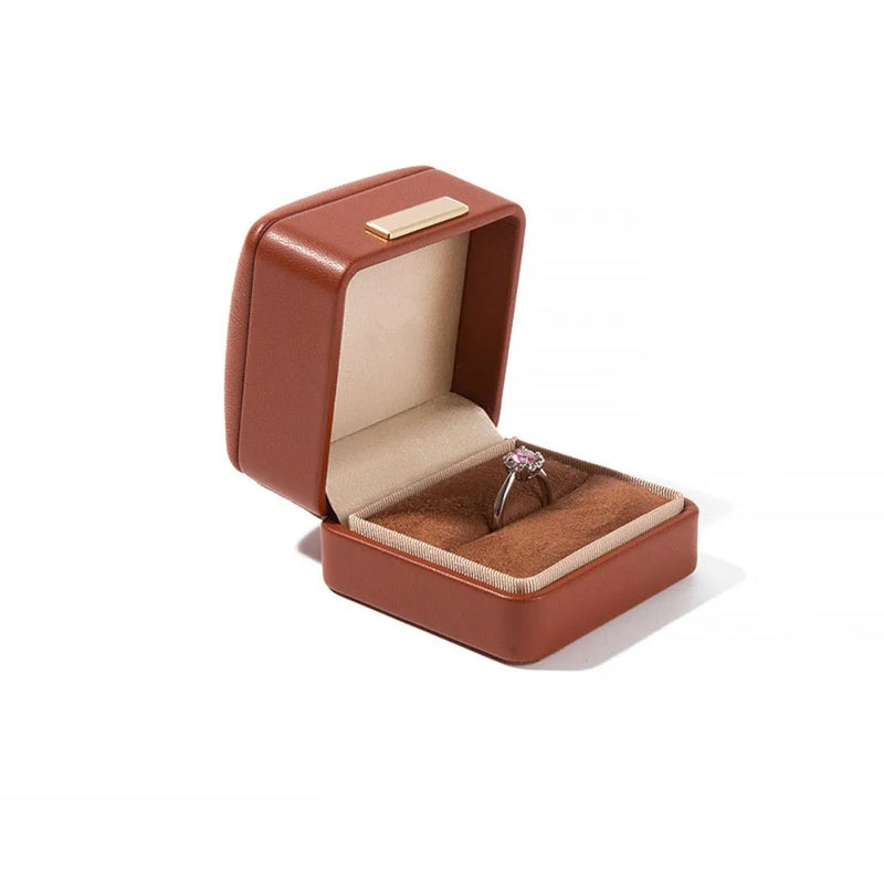Boîte bague simili cuir boucle dorée — vue 12