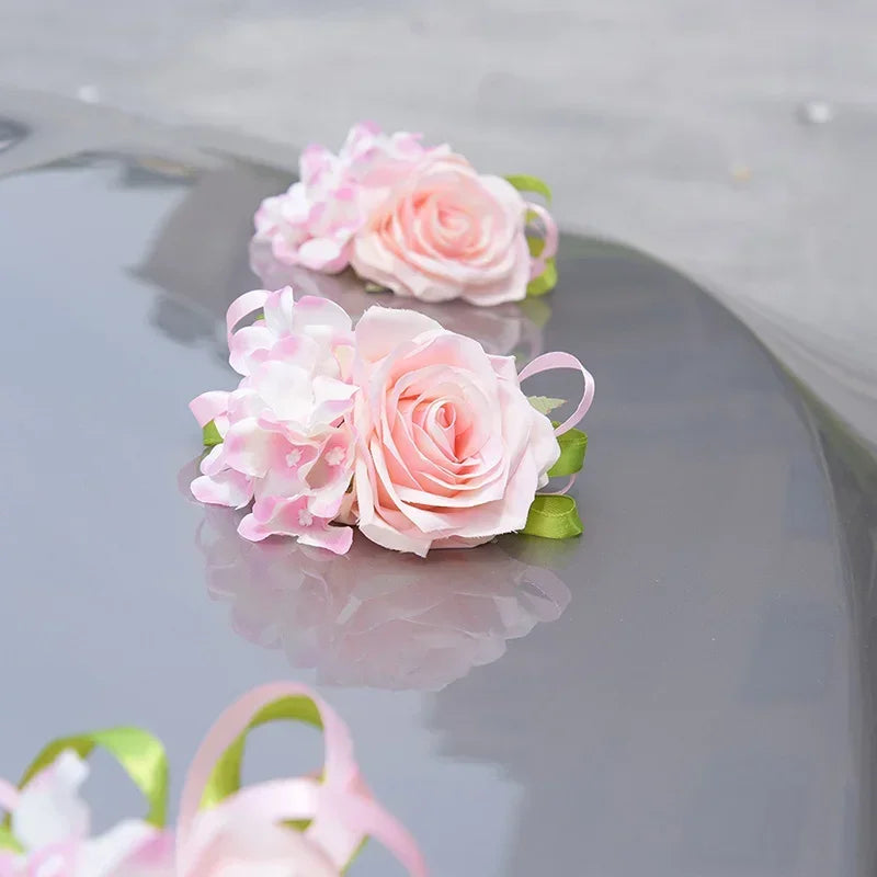Kit Décoration Voiture Mariage Roses — vue 3