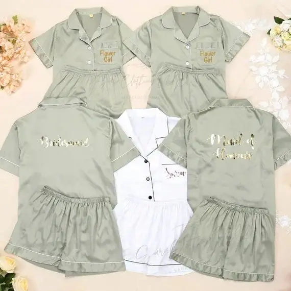 Pyjama Satin Assorti Demoiselles d'Honneur