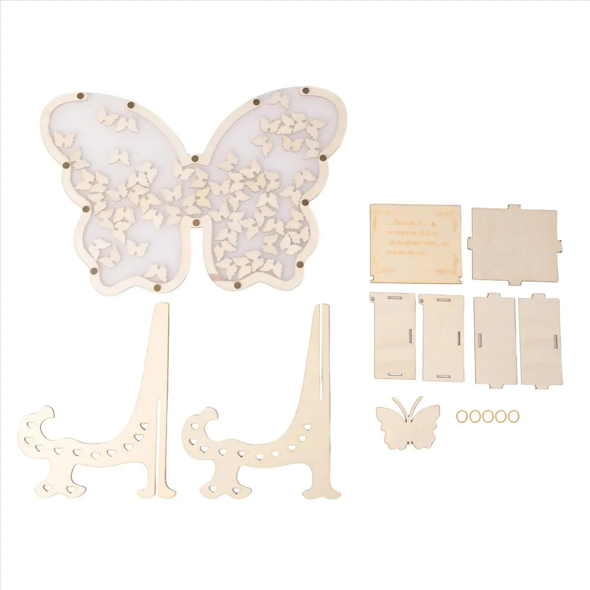 Livre d'or mariage original cadre papillons bois