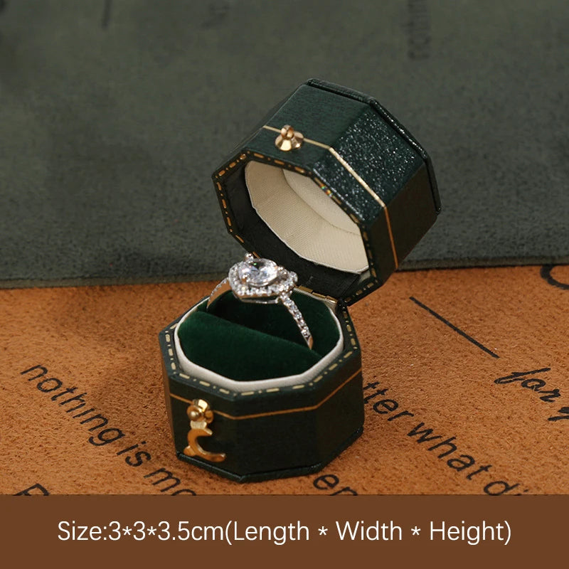 Écrin bague fiançailles vintage simili cuir — vue 19