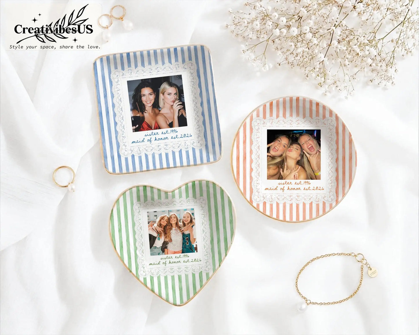 Vide-Poche Bague Photo Personnalisé Mariage