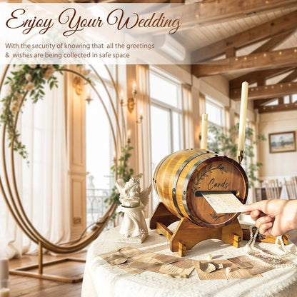Urne Mariage Tonneau Bois Champêtre