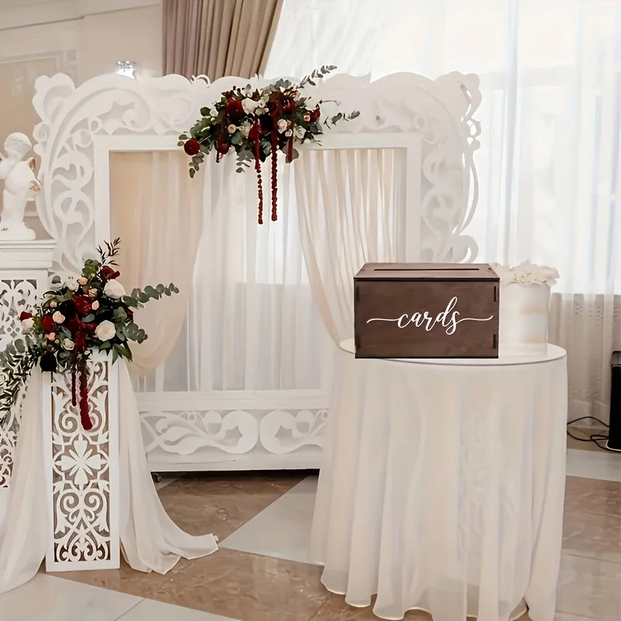 Urne Mariage en Bois Brun à Fente