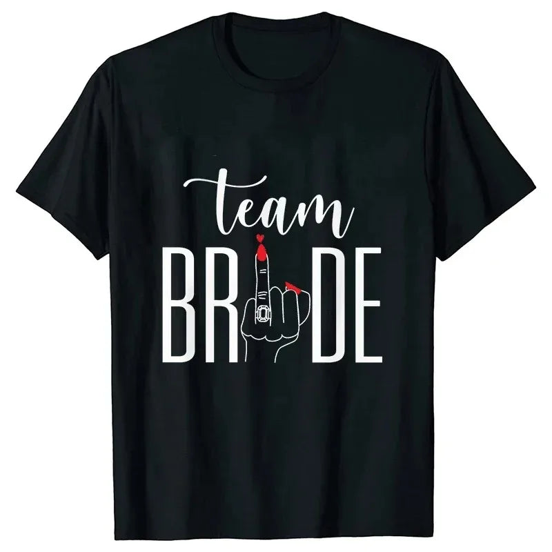 T-shirt EVJF Team Bride Doigt Bagué