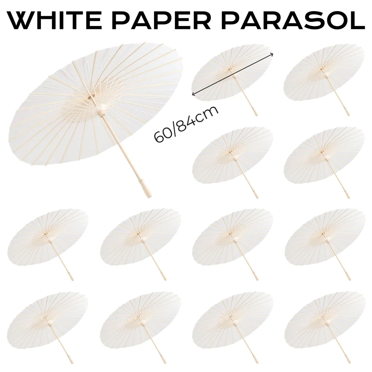 Ombrelles papier mariage en bambou