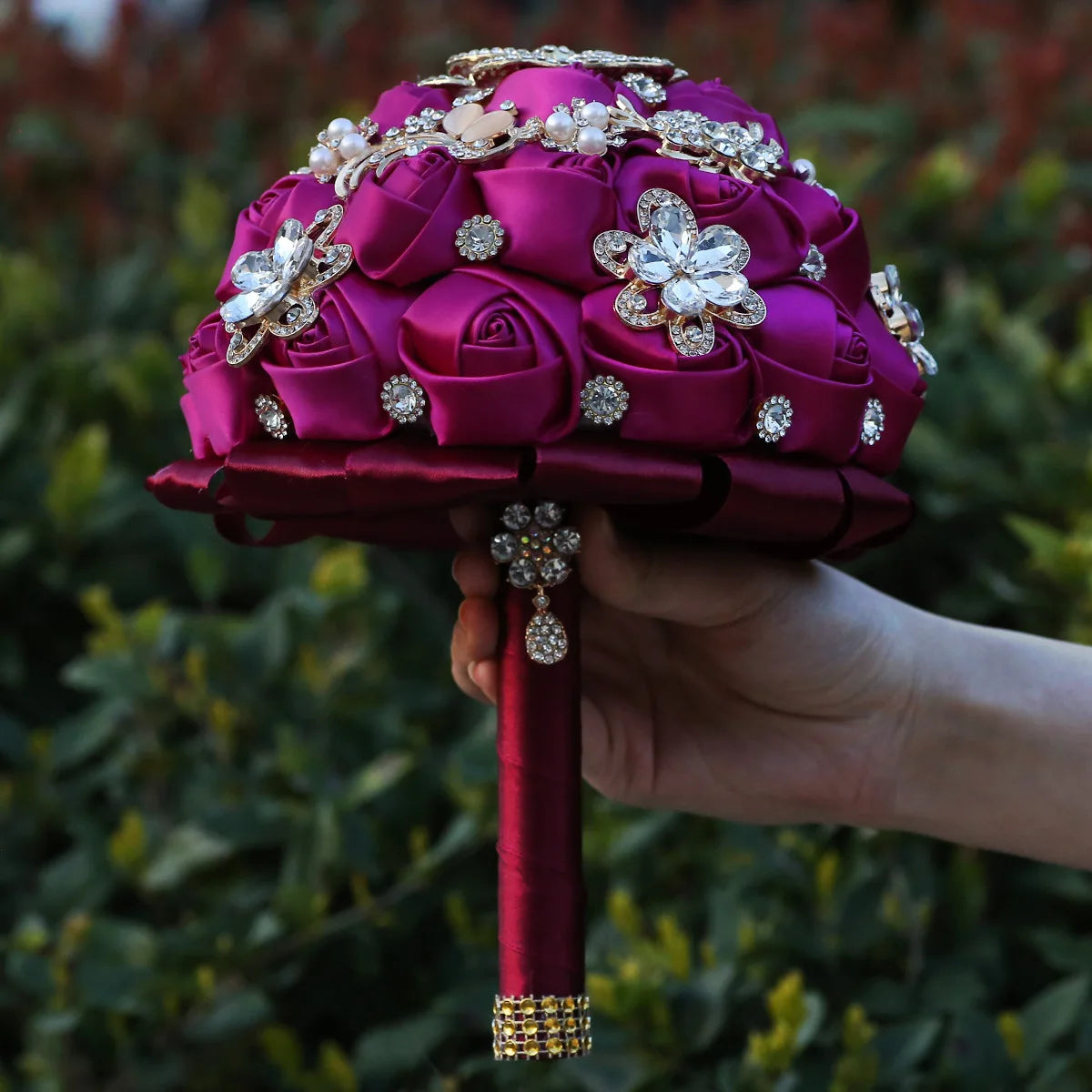 Bouquet de mariée satin et strass — vue 10