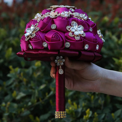 Bouquet de mariée satin et strass — vue 10