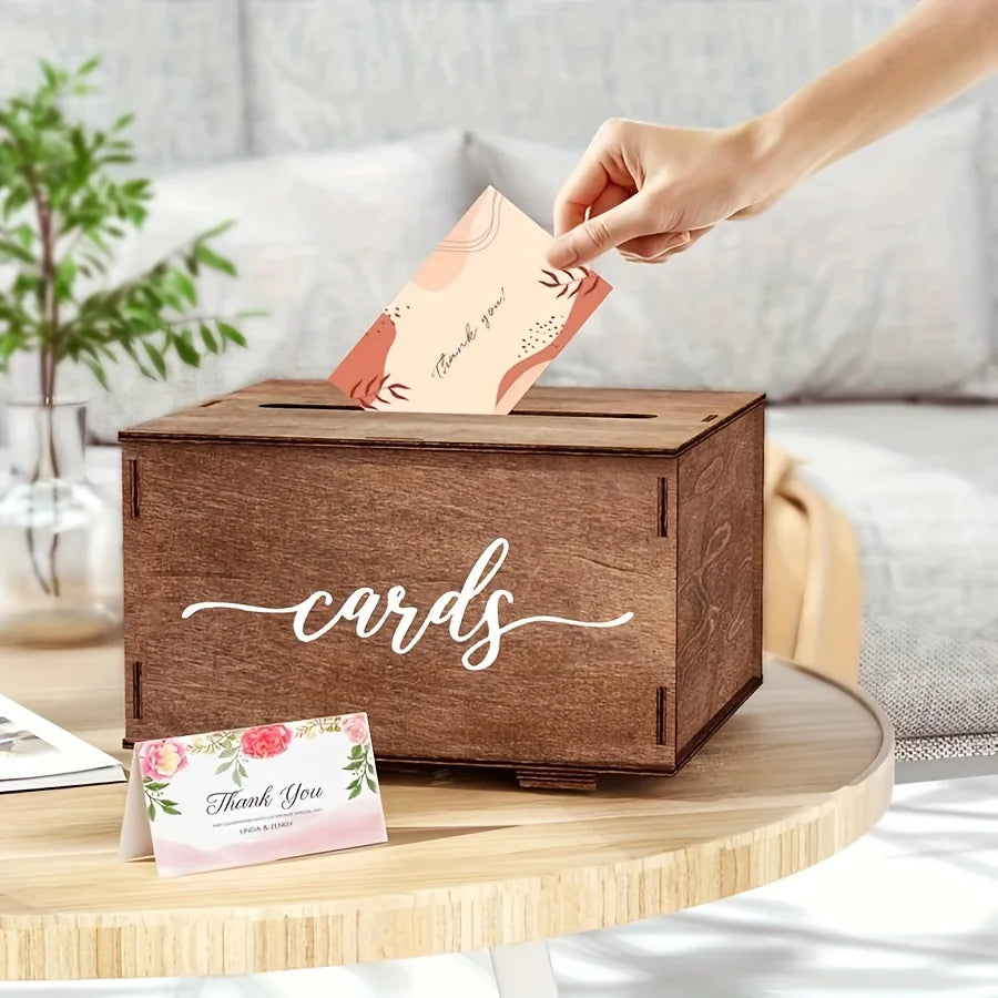 Urne Mariage en Bois Brun à Fente
