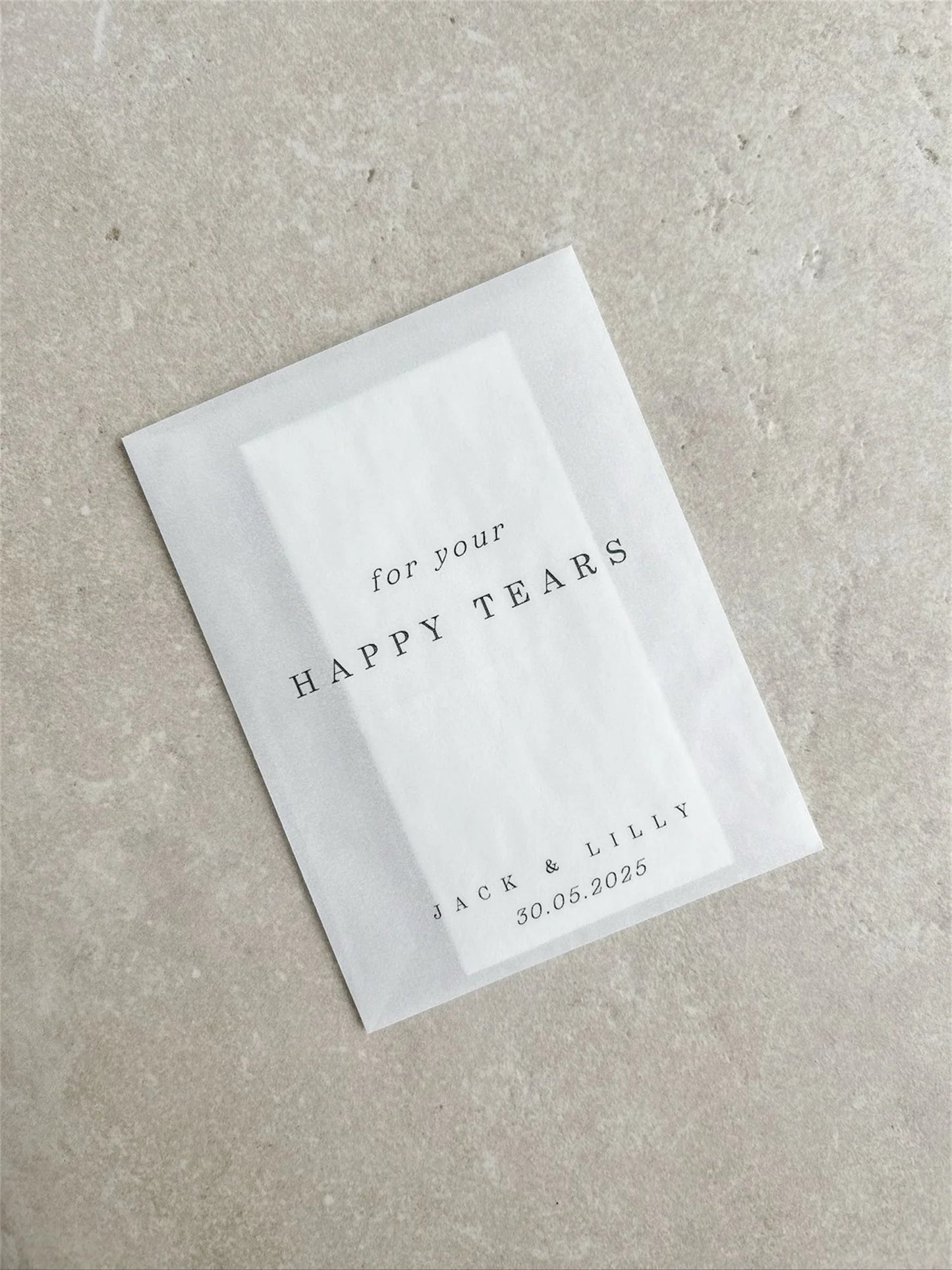 Pochettes mouchoirs larmes de joie mariage
