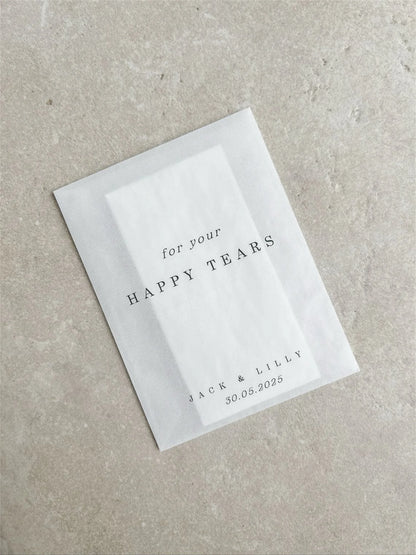 Pochettes mouchoirs larmes de joie mariage