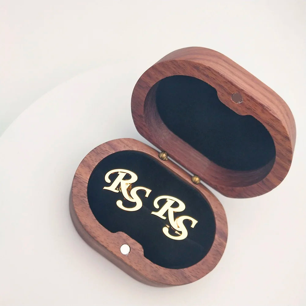 Boutons de Manchette Mariage Gravés Initiales