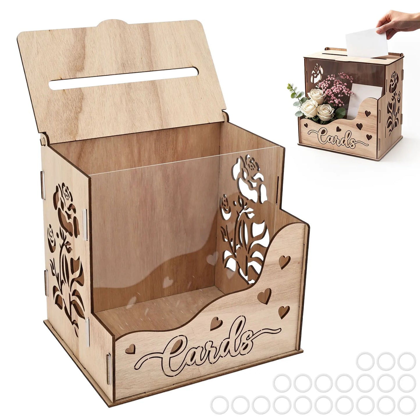 Urne mariage bois fenêtre et jardinière