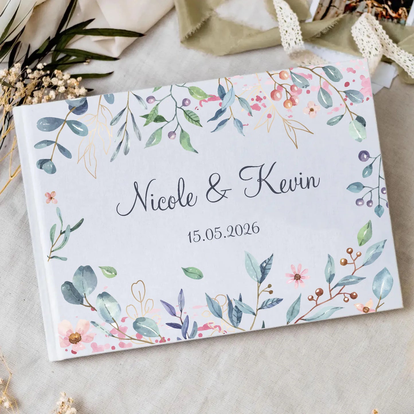 Livre d'Or Mariage Personnalisé 21 Décors au Choix