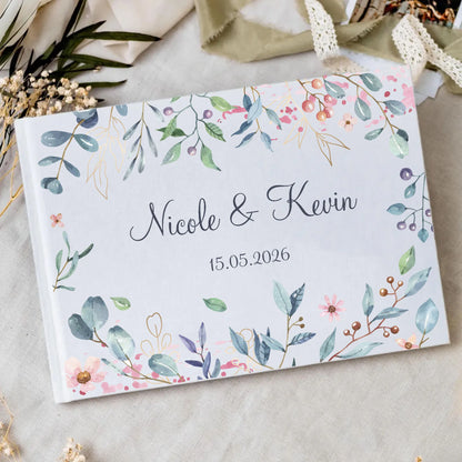 Livre d'Or Mariage Personnalisé 21 Décors au Choix