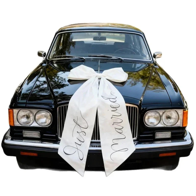 Nœud décoration voiture mariage satin